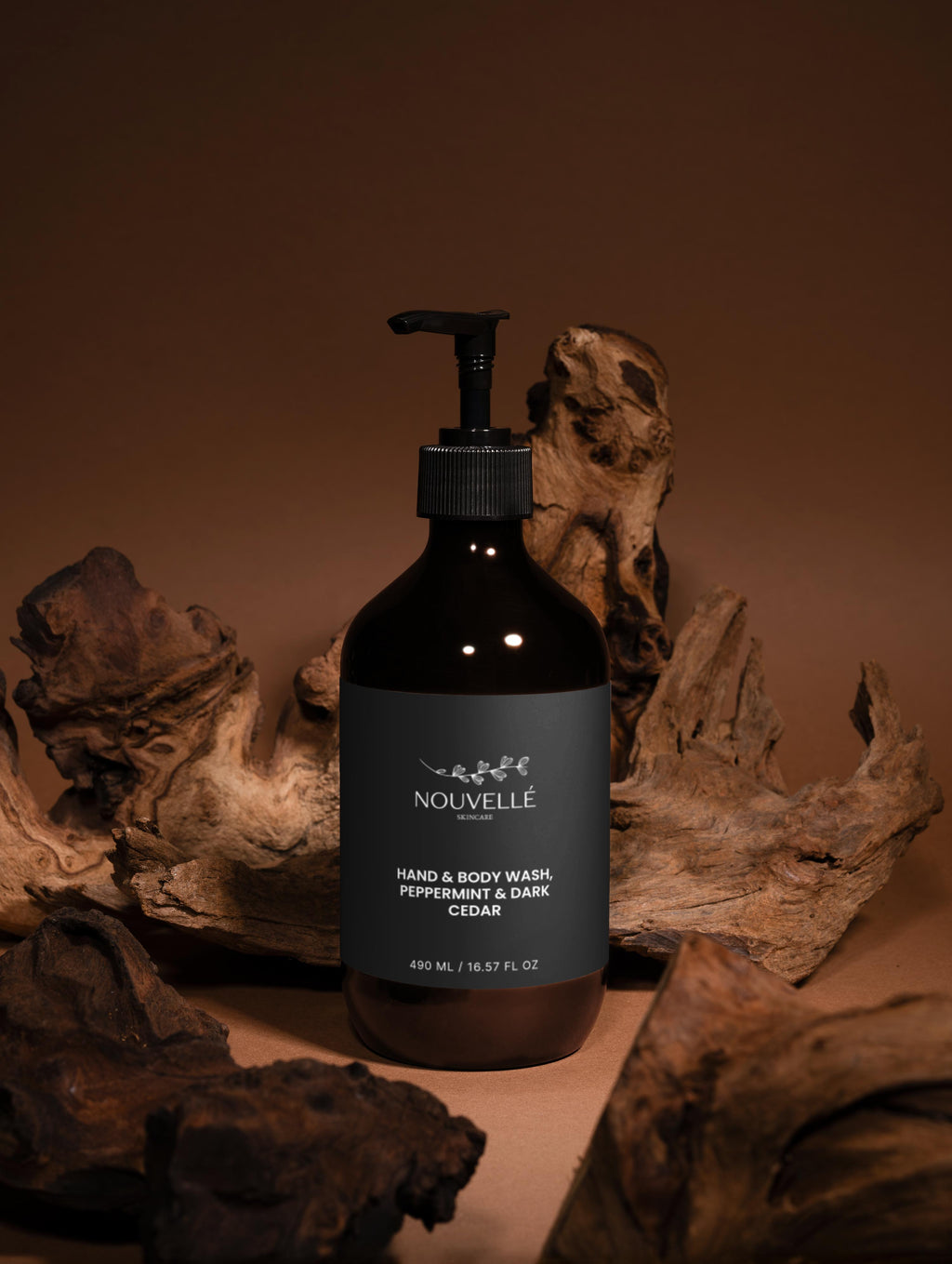 Hand & Body Wash, Peppermint & Dark Cedar